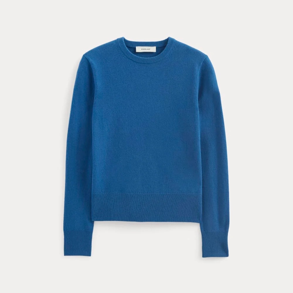 Everlane Cashmere Slim Crew Sweater in Royal Blue Size XL